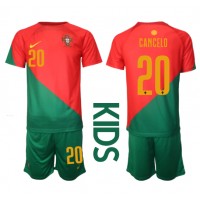 Billiga Portugal Joao Cancelo #20 Barnkläder Hemma fotbollskläder till baby VM 2022 Kortärmad (+ Korta byxor)